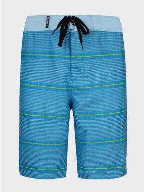 🌻NEW w/tag Boys Hurley Striped Boardshorts Blue Drawstring Swim Trunks Youth XL